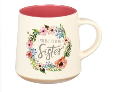 Sister Ceramic Coffee Mug with Clay Dipped Base - Ecclesiastes 4:9