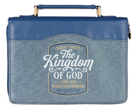 Seek First the Kingdom of God - Matthew 6:33 LG Teal and Gray