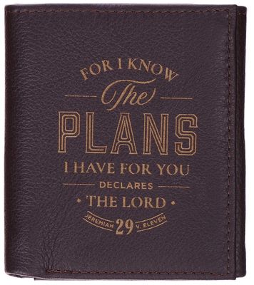 The Plans Black Full Grain Leather Wallet - Jeremiah 29:11