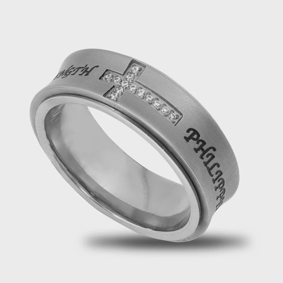 His Strength - Phil. 4:13 Spinner Ring Size 6