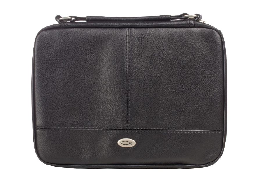 Two-fold Black Faux Leather Organizer Large