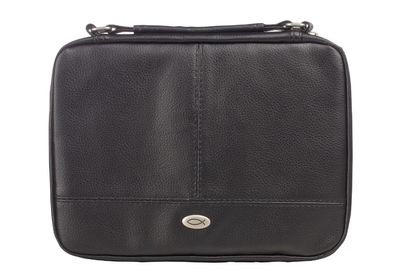 Two-fold Black Faux Leather Organizer Large