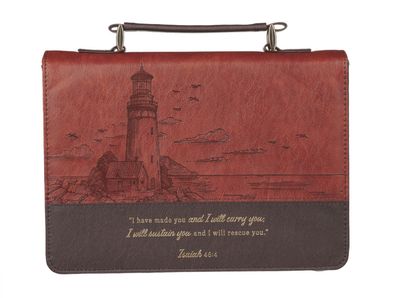 Have Made You Two-tone Brown Faux Leather Classic MD Bible Cover - Isaiah 46:4