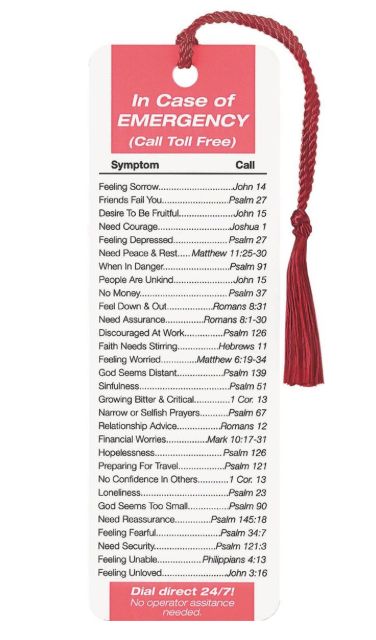 In Case of Emergency Tassel Bookmark