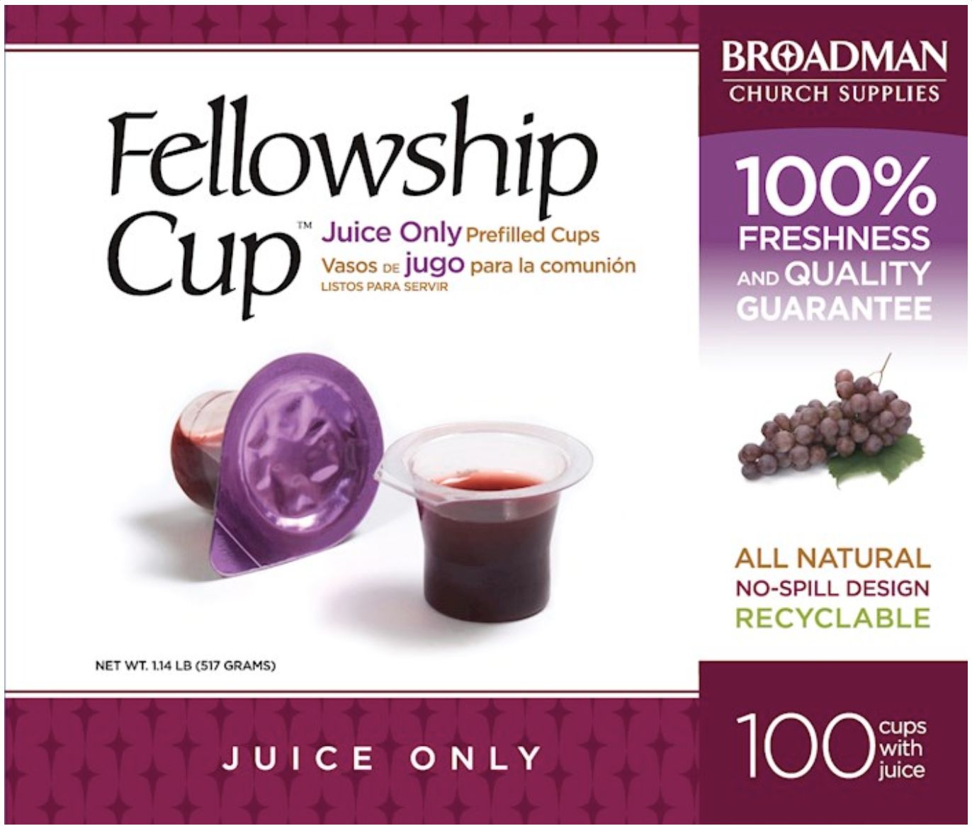 Fellowship Cup Prefilled Juice Only (Box Of 100)