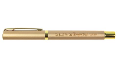 Do it all for the Glory of God - 1 Cor 10:31 - Pearl Scripture Pen Gold
