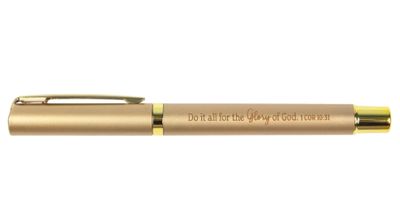 Do it all for the Glory of God - 1 Cor 10:31 - Pearl Scripture Pen Gold