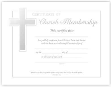 Membership Certificate - Premium, Silver Foil Embossed
