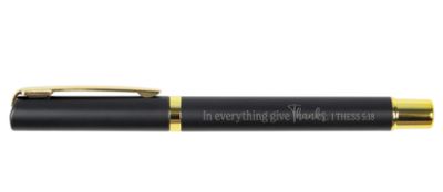 In Everything Give Thanks - 1 Thess 5:18 - Pearl Scripture Pen - Black