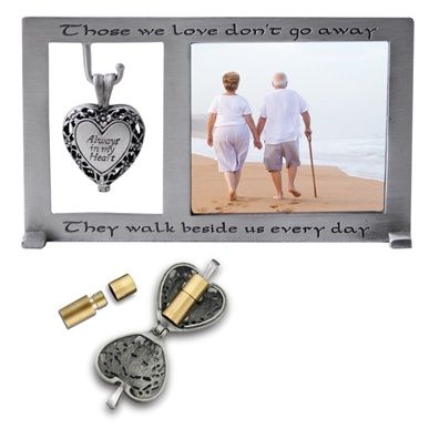 Silver Those We Love Memorial Frame W/Heart Ashes Locket