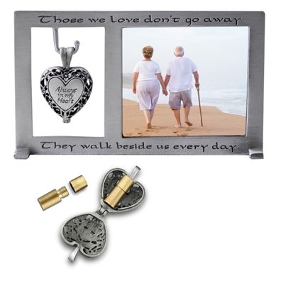 Silver Those We Love Memorial Frame W/Heart Ashes Locket