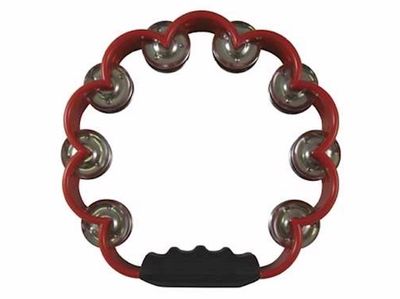 Tambourine-Scalloped W/Double Cymbals-Red