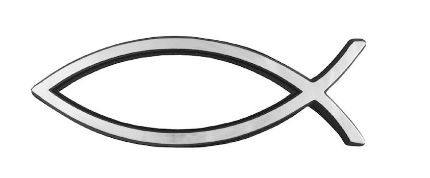 Auto Decal-3D Fish-Large (Silver)