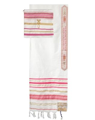 Prayer Shawl 24 Pink 72" X 22"