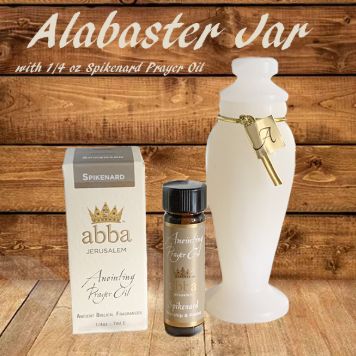 ALABASTER JAR W/ 1/4 oz SPIKENARD ANOINTING PRAYER OIL