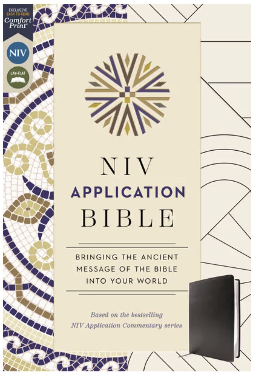 NIV Application Bible, European Bonded Leather, Black, Red Letter, Comfort Print