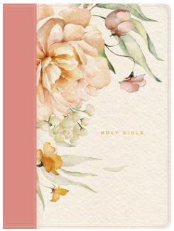 NLT Wide Margin Bible, Filament Enabled Leatherlike, Dusty Pink Blossoms, Red Letter