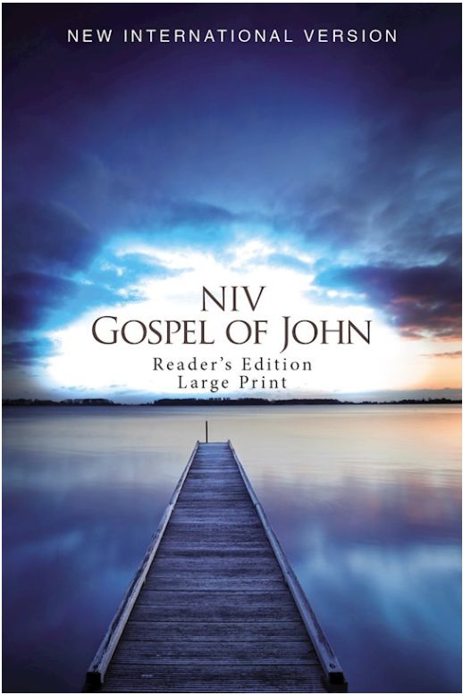 NIV Gospel Of John Reader's Edition/Large Print (Blue Pier)-Softcover