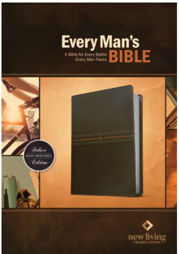 Every Man's Bible NLT Leatherlike, East-West Grey