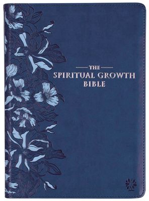 Navy Blue Faux Leather Spiritual Growth Bible