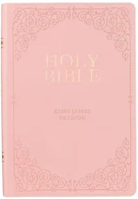 Pink Faux Leather Giant Print Full-size King James Version Bible with Thumb-index