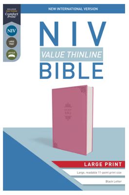 NIV, Value Thinline Bible, Large Print, Imitation Leather, Pink