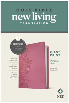 NLT Personal Size Giant Print Bible, Filament Enabled Edition Red Letter, Leatherlike, Peony Pink
