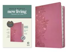 NLT Personal Size Giant Print Bible, Filament Enabled Edition Red Letter, Leatherlike, Peony Pink, Indexed