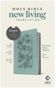 NLT Premium Value Thinline Bible, Filament Enabled Leatherlike, Bouquet Teal