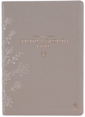 Embroidered Taupe Faux Leather Spiritual Growth Bible