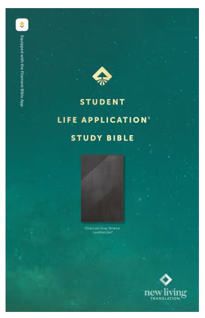 NLT Student Life Application Study Bible, Filament Enabled Leatherlike, Charcoal Gray Striped, Red Letter