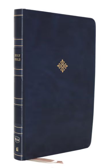 NKJV, Thinline Bible, Large Print, Leathersoft, Blue, Comfort Print