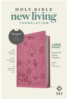 NLT Large Print Premium Value Thinline Bible, Filament Enabled Leatherlike, Garden Pink