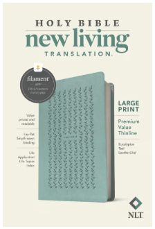 NLT Large Print Premium Value Thinline Bible, Filament Enabled Leatherlike, Eucalyptus Teal