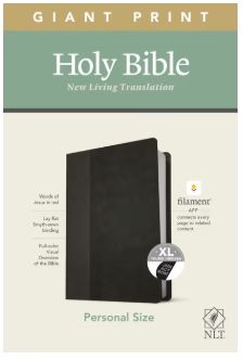 NLT Personal Size Giant Print Bible, Filament Enabled Edition Red Letter, Leatherlike, Black/Onyx, Indexed