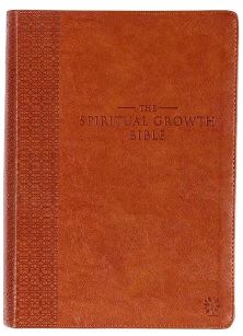 The Spiritual Growth Bible, Study Bible, NLT - New Living Translation Holy Bible, Faux Leather, Saddle Tan
