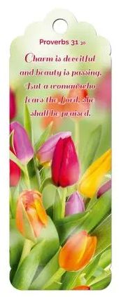 Proverbs 31:30 Tulips – Bookmark