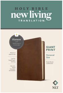 NLT Personal Size Giant Print Bible, Filament Enabled Edition Red Letter, Leatherlike, Rustic Brown