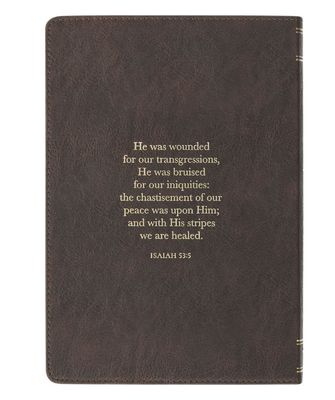 Amazing Grace Brown Crown of Thorns Classic Faux Leather Journal - Isaiah 53:3
