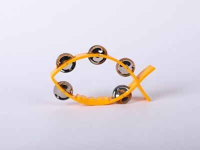 Tambourine-Little Fish Shape-Yellow (8" x 4 1/2")
