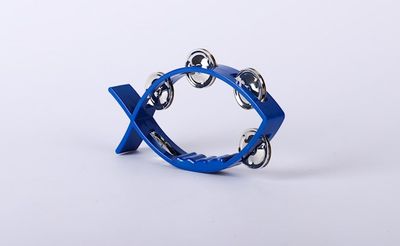 Tambourine-Little Fish Shape-Blue (8" x 4 1/2")