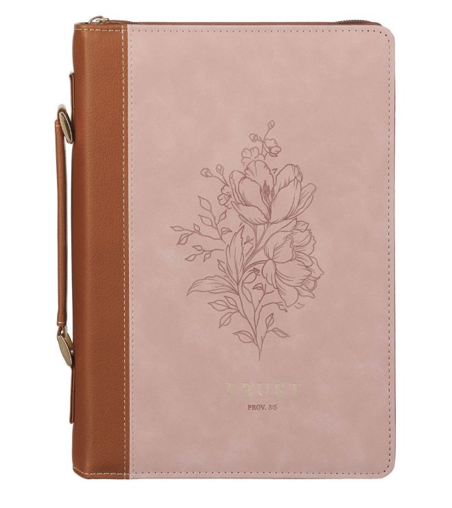 Trust Mottled Blush Faux Leather Fashion MD Bible Cover - Proverbs 3:5