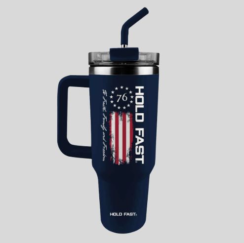 76 Flag HOLD FAST 40 oz Stainless Steel Mug With Straw