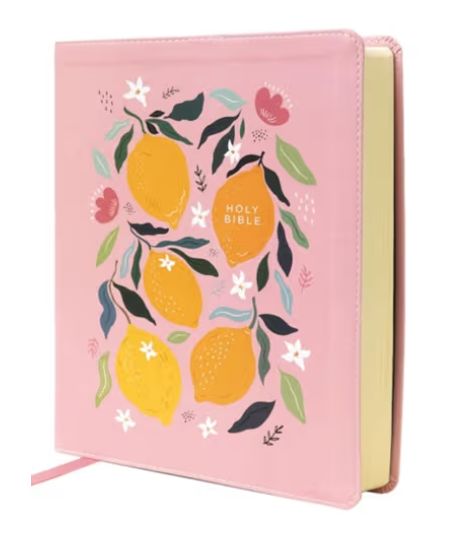 NIV, Journal the Word Bible (Perfect for Note-Taking), Double-Column, Leathersoft, Pink, Red Letter, Comfort Print Reflect, Take Notes, or Create Art