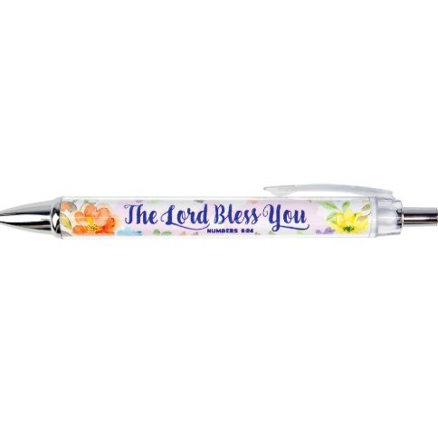 The Lord Bless You - Numbers 6:24 - Floral Scripture Pen