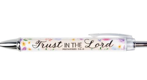 Trust in The Lord - Proverbs 3:5-6 - Floral Scripture Pen