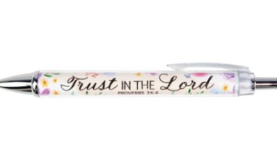 Trust in The Lord - Proverbs 3:5-6 - Floral Scripture Pen