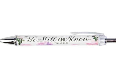Be Still and Know - Psalm 46:10 - Floral Scripture Pen