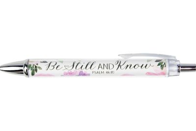 Be Still and Know - Psalm 46:10 - Floral Scripture Pen