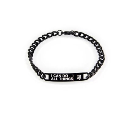 Stainless Steel Black ID Bracelet – I Can Do All Things, Phil 4:13